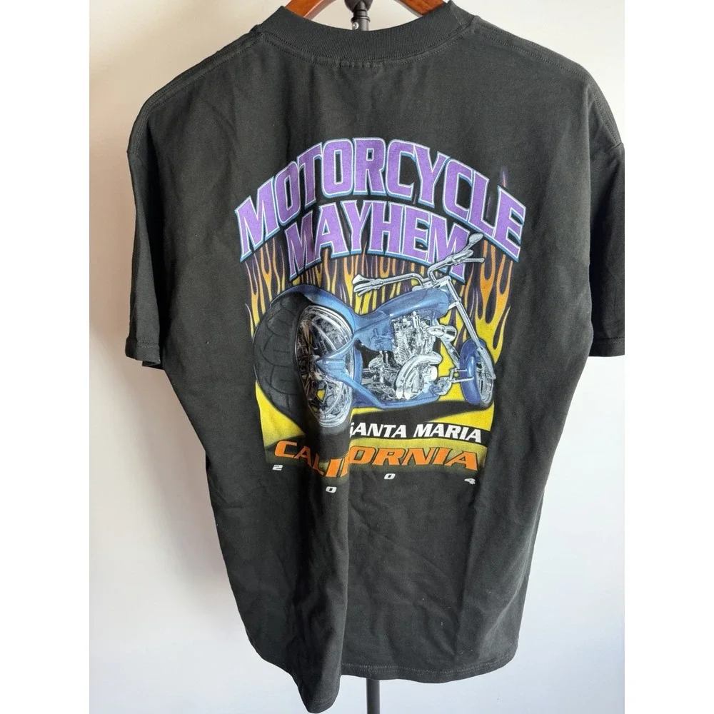 Vintage 2004 Annual Santa Maria Bike Week USA Harley Davidson TShirt Men's Flame